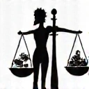 Icon representing weight management with a scale and healthy lifestyle symbols