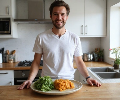 Client Alex K. presenting a healthy meal